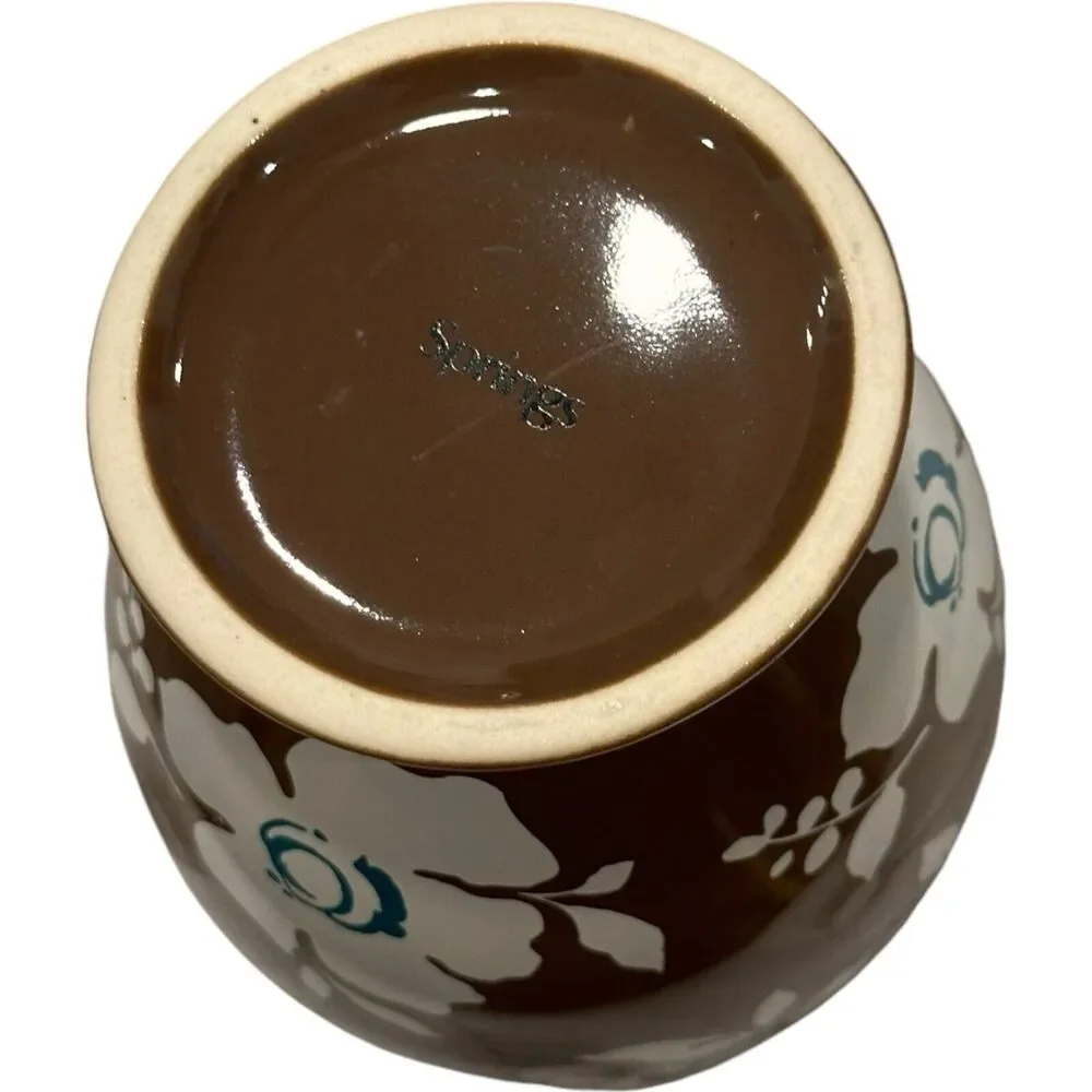 3 Pc Wamsutta Springs Baja Chocolate Floral Bathroom Tissue Cover Cup Soap Pump